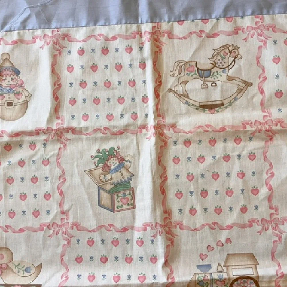 Baby Toy‎ Quilt top in blue and pink pastel colors